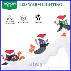Lighted Christmas Penguin Decorations Outdoor Set of 4 Penguin Slide Penguin