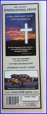 Lighted Cross Decor Large 2'x4' Outdoor Christmas Lights Nativity Window Jesus