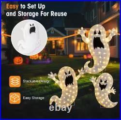 Lighted Halloween 3D Ghost Family Set of 3 FREE SHIPPING