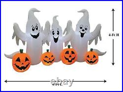 Lighted Halloween Outdoor Inflatable Ghost Family & Jack-O-Lantern Pumpkins 72L