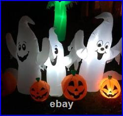 Lighted Halloween Outdoor Inflatable Ghost Family & Jack-O-Lantern Pumpkins 72L