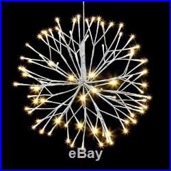 Lighted Hanging Starburst Light Branches Outdoor Decor White 18 Inch LED Twig