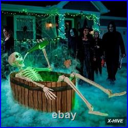 Lighted Holiday Displays 1 JOYIN 5ft Halloween Animatronic Drinking Skeleton LED