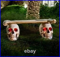 Lighted LED Skull & Bones Bench 4.6′ At Home Store Exclusive Item NOW SOLD OUT