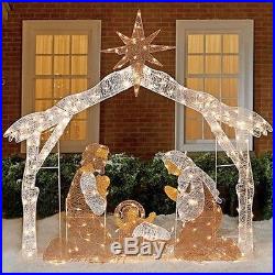 Lighted Nativity Scene Outdoor 250 Acrylic Lights Christmas Yard / Indoor NEW