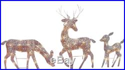 Lighted Outdoor Yard Christmas Holiday Decor Reindeer Figure Set Xmas Decoration