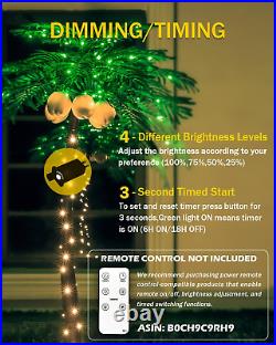 Lighted Palm Tree Set 5ft and 7ft with Glowing Coconuts Dimmable, UL Certified