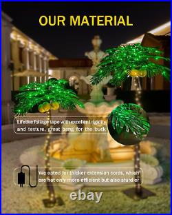 Lighted Palm Tree Set 5ft and 7ft with Glowing Coconuts Dimmable, UL Certified
