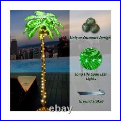 Lighted Palm Tree with Coconuts, 6FT 162 LEDs Light Up Palm Trees Outdoor, LE