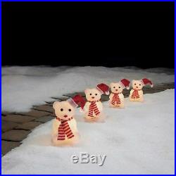 Lighted Pathway Bears LED Xmas Yard Home Decor Outdoor Christmas Decoration 4 PC