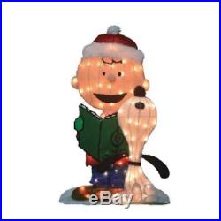 Lighted Peanuts Charlie Brown Snoopy Sculpture Outdoor Christmas Lawn Yard Decor