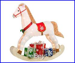 Lighted Rocking Horse Toy Sculpture Outdoor Christmas Decor Holiday Yard Art