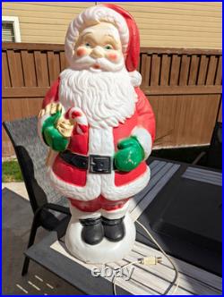 Lighted Santa Claus Christmas Blow Mold Yard Decoration Free Standing Corded
