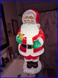 Lighted Santa Claus Christmas Blow Mold Yard Decoration Free Standing Corded