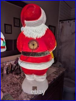 Lighted Santa Claus Christmas Blow Mold Yard Decoration Free Standing Corded