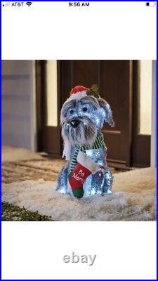 Lighted Schnauzer Fluffy Dog LED Yard Decoration Christmas 25