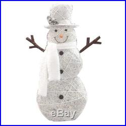 Lighted Snowman Yard Decoration Christmas Indoor Outdoor Lawn Greeter Wood 4. FT