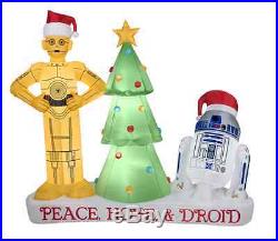 Lighted Star Wars Christmas Holiday Droids Inflatable Lawn Ornament Display