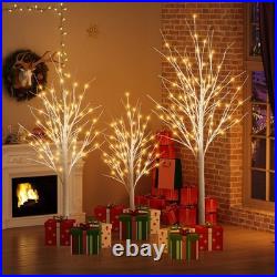 Lighted Tree 4FT, 5FT and 6FT, Pack of 3, Fairy Light Tree Lamp Artificial Tr