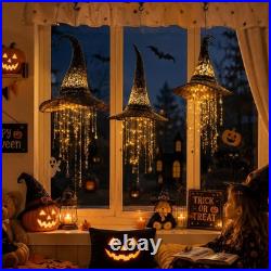 Lighted Witch Hat Hanging Chime, Glowing Star Tassel Halloween Decoration Lighted Witch Hat Hanging Chime, Glowing Star Tassel Halloween Decoration