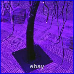 Lightshare 7 FT Halloween Lighted Willow Tree 256 LED Lights with 6 Spiders