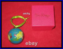 Lilly Pulitzer 2014 Glass Ornament Deep Cyan Trunk Show Elephants with Box RARE
