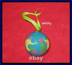 Lilly Pulitzer 2014 Glass Ornament Deep Cyan Trunk Show Elephants with Box RARE