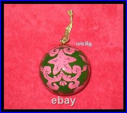 Lilly Pulitzer Hand Painted Glass Ornament Pink Green Fish Crab Starfish Shells