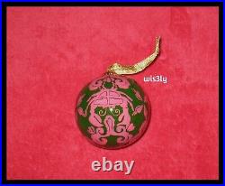 Lilly Pulitzer Hand Painted Glass Ornament Pink Green Fish Crab Starfish Shells