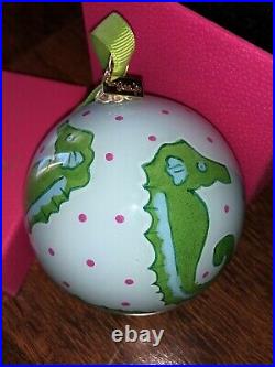 Lilly Pulitzer Pirates Bootyniere 2009 Glass Christmas Ornament Seahorse Rare
