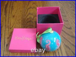 Lilly Pulitzer Snorkel Blue Hold Your Horses Glass Ornament 2012