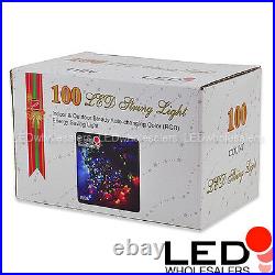 Linkable 33-ft Color-Changing 100-LED Christmas Light String with Green Wire