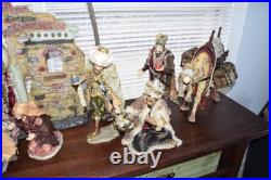 Living Home Deluxe Large Fine Porcelain Nativity 16-Piece Set With Fabric Detail