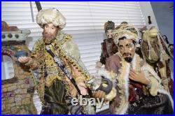 Living Home Deluxe Large Fine Porcelain Nativity 16-Piece Set With Fabric Detail