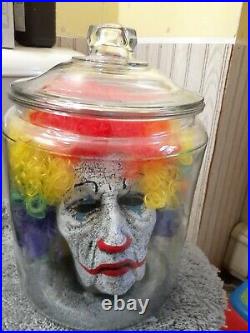 Look! Severed Clown Head In Jar! An Artist Made By Hand! Extremely Rare! Scary