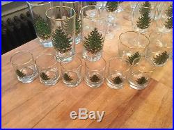 Lot (41) Pieces Cuthbertson Original Christmas Tree Glassware Stemware Votives