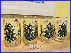 Lot 4 Rifle Paper Co. Anthropologie Christmas Glasses Nutcracker Tree Fairies