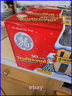 Lot 5 Sets GE 50 Light Traditional Holiday Classics Set Christmas Lights NEW I