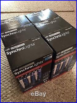 Lot 6 Boxes 12 LED Icy Blue Icicle Light Synchro Christmas Lightshow White Gemmy