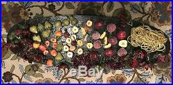 Lot 70 Vintage Christmas Fruit & Poinsettia Decorations Tree Ornaments / Garland