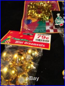Lot Mini Christmas Tree Ornaments Tree Skirt Snow Flakes More