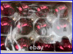Lot New Used 108 Glass Red Shiny Matte Christmas ornaments 3.1/4 In & 2.5 In D