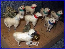 Lot Noel ANCIEN /8 moutons laineux Devineau/1 rare noire/des boucs VOIR