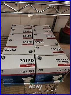 Lot Of 12 Boxes GE StayBright LED C-5 Lights Warm White Green Wire 70ct