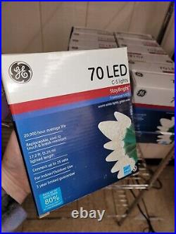 Lot Of 12 Boxes GE StayBright LED C-5 Lights Warm White Green Wire 70ct