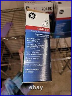 Lot Of 12 Boxes GE StayBright LED C-5 Lights Warm White Green Wire 70ct