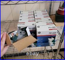 Lot Of 12 Boxes GE StayBright LED C-5 Lights Warm White Green Wire 70ct