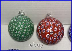 Lot Of 15 Murano Glass Ball Christmas Ornament Red Green Blue