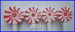 Lot Of 4 Union Products 33 Peppermint Lollipop Lighted Christmas Blowmolds