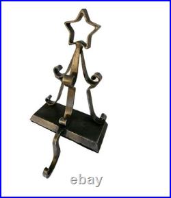 Lot Of 5 Pier1 Rustic Christmas Tree/Santas Sleigh/Stocking Holder Wrought Iron